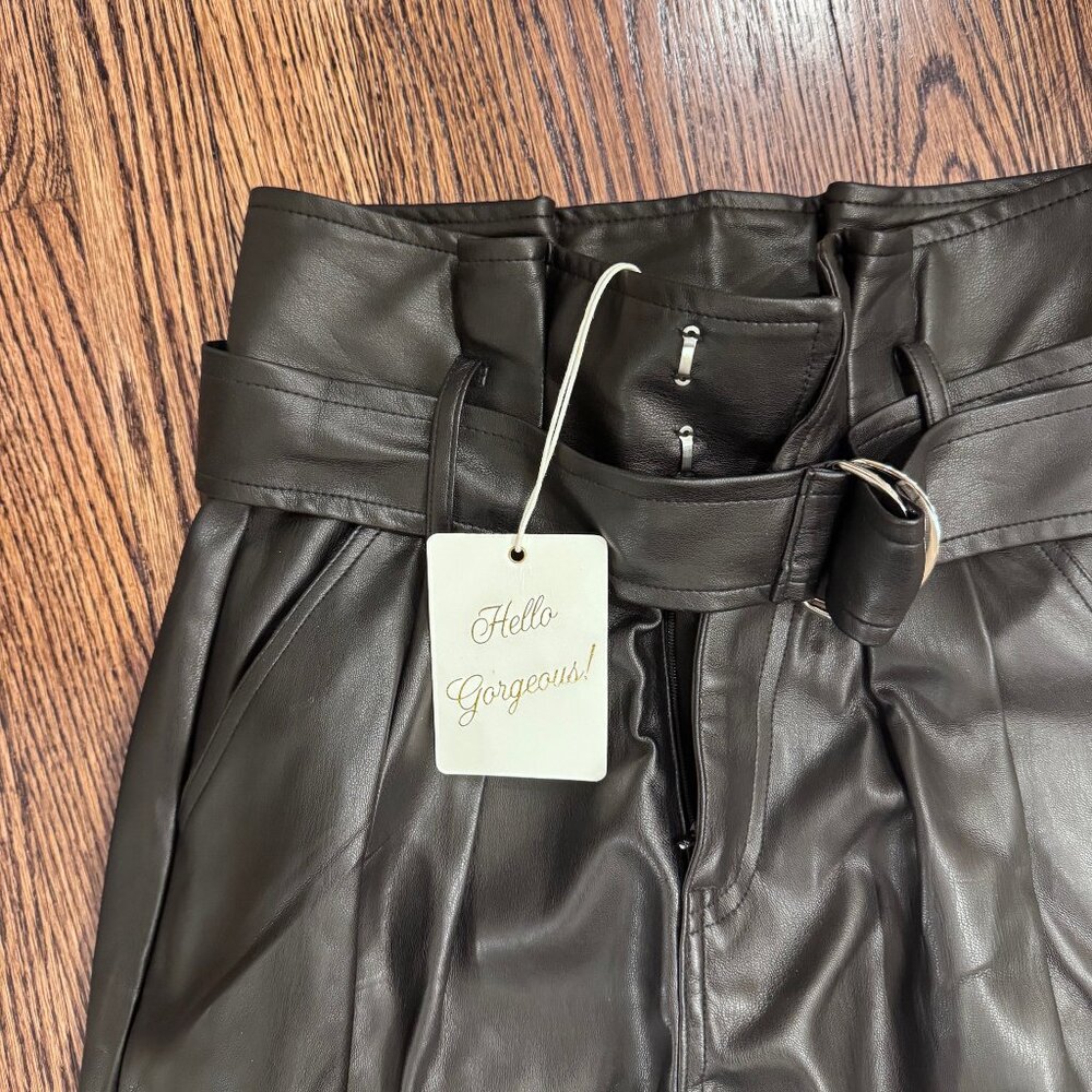 NWT - Elan Pleather Pant - Buckle - Paperback Waist